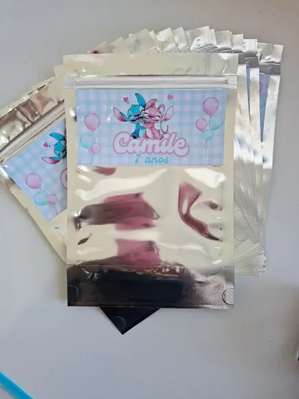 Saquinho Zip para Lembrancinha 16x24 Stitch Angel