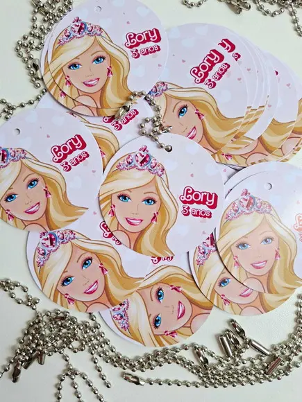 Tag com Correntinha Lembrancinha Barbie