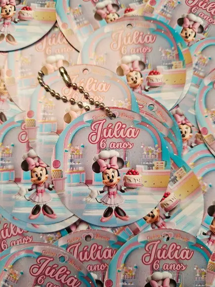 Tag com Correntinha Lembrancinha Minnie Confeiteira