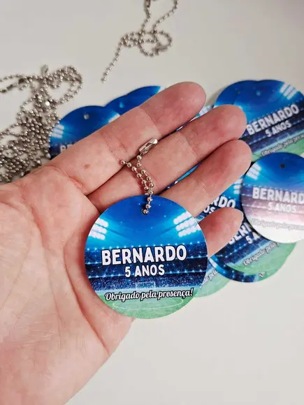 Tag de Agradecimento com Correntinha Lembrancinha Futebol