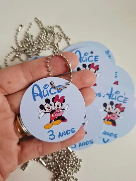 Tag de Agradecimento com Correntinha Lembrancinha Mickey
