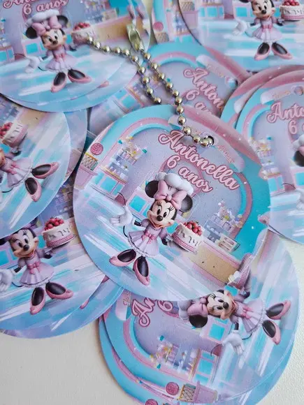 Tag de Agradecimento com Correntinha Lembrancinha Minnie