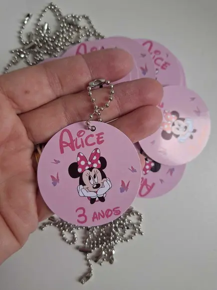 Tag de Agradecimento com Correntinha Lembrancinha Minnie