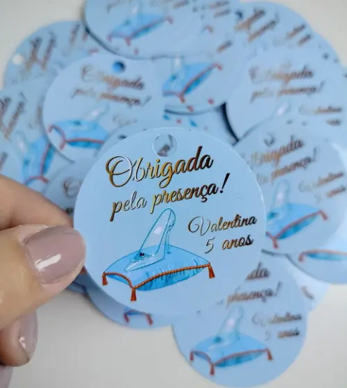 Tag de Agradecimento com Correntinha para Lembrancinha