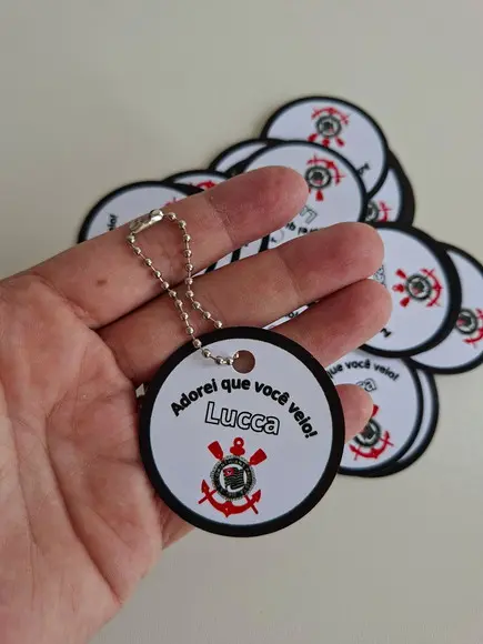 Tag de Agradecimento com Correntinha para Lembrancinha Time