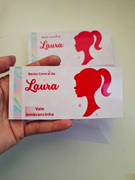 Vale Ticket Dinheirinho Personalizado Barbie