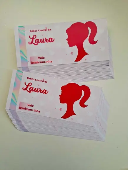 Vale Ticket Dinheirinho Personalizado Barbie