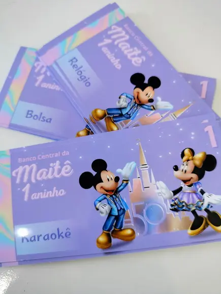 Vale Ticket Dinheirinho Personalizado Disney 50 Anos
