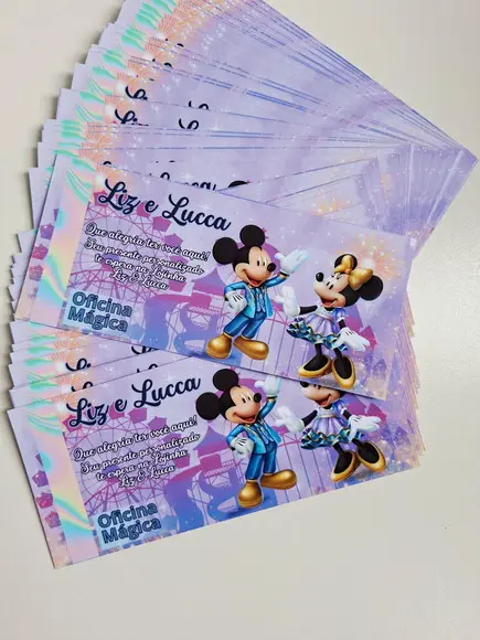 Vale Ticket Dinheirinho Personalizado Disney