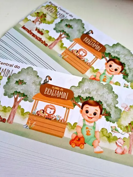 Vale Ticket Dinheirinho Personalizado Mascote