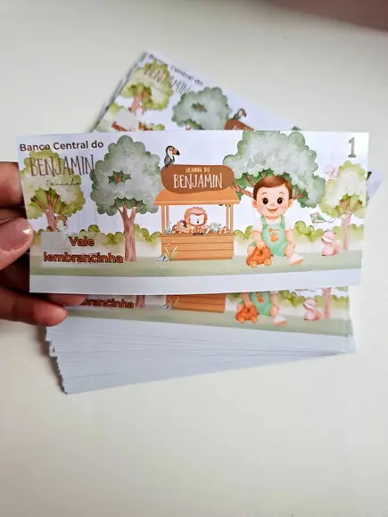 Vale Ticket Dinheirinho Personalizado Mascote