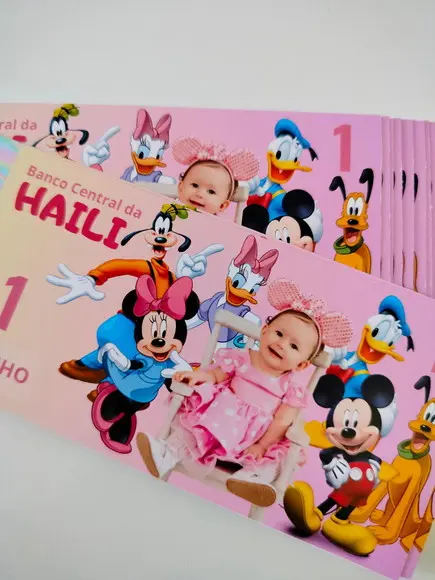 Vale Ticket Dinheirinho Personalizado Turma Mickey