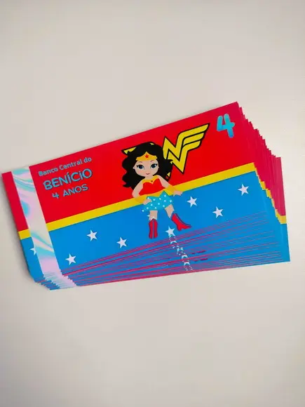 Vale Ticket Dinheirinho Personalizado Super Heróis