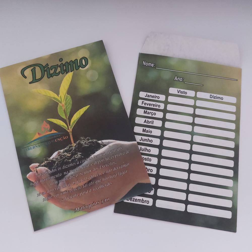 Envelopes personalizados para dízimos