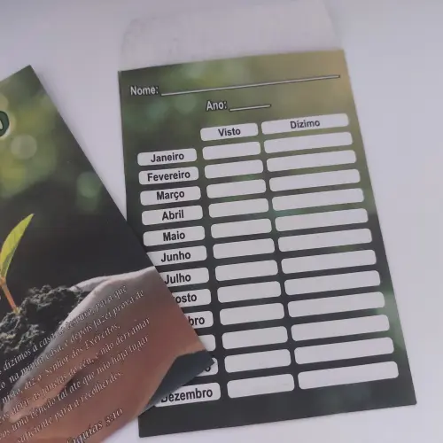 Envelopes personalizados para dízimos