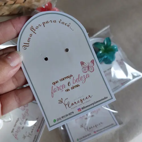 Card Piranha flor 4cm