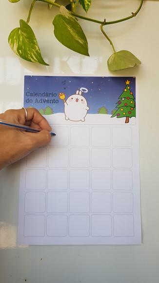 Calendário do Advento de Natal em Imã para Crianças A4