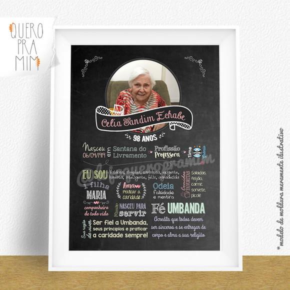 Chalkboard Personalizado Homenagem Dia da Avó / Avô A4