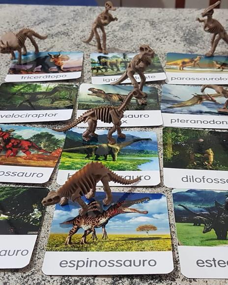 Kit 12 flashcards Montessori Dinossauros
