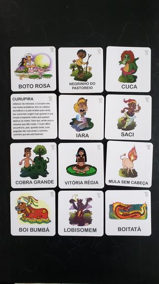 Kit 12 Flashcards Montessori Folclore Brasileiro, Frente/verso