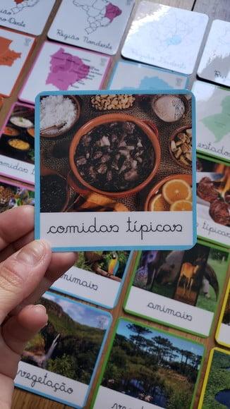 Kit 30 Flashcards Regiões do Brasil e Caracts - Montessori