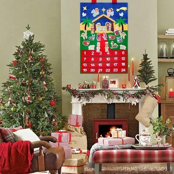 Calendário do Advento de Natal Presépio Cristão - Feltro
