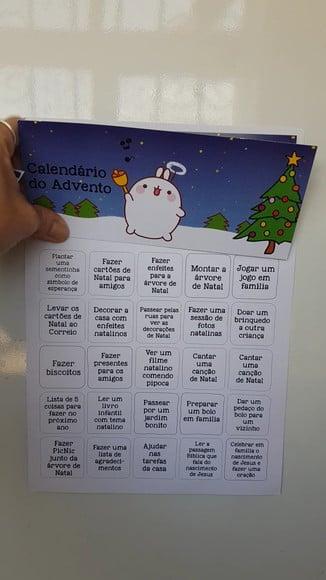 Calendário do Advento de Natal em Imã para Crianças A4