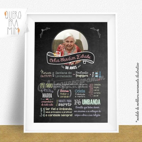 Chalkboard Personalizado Homenagem Dia da Avó / Avô A4