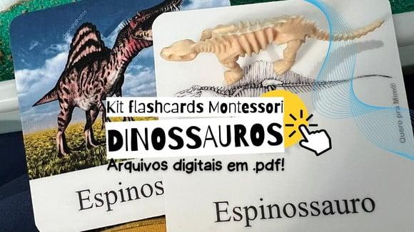 Combo 5 Kits em PDF Flashcards Montessori Dinossauros - Arquivo d