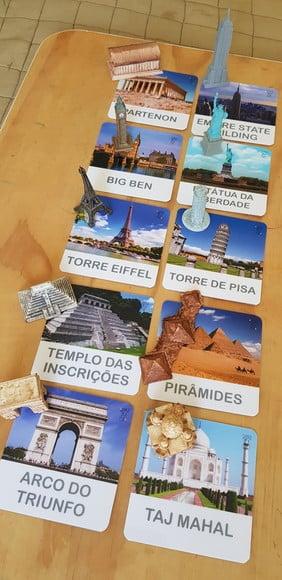 Kit 10 flashcards Monumentos do Mundo atividades montessori