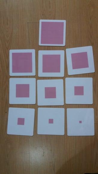 Kit 10 Flashcards Torre Rosa Profissional 10cm Montessori