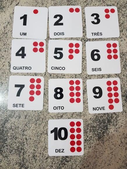 Kit 10 flashcards Números 1 a 10 para atividades montessori