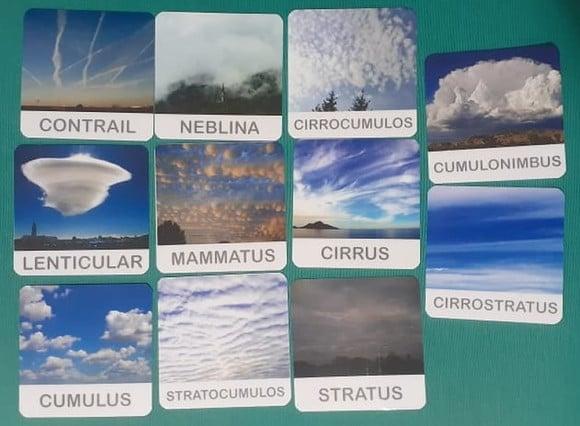 Kit 11 flashcards Nuvens atividades montessori