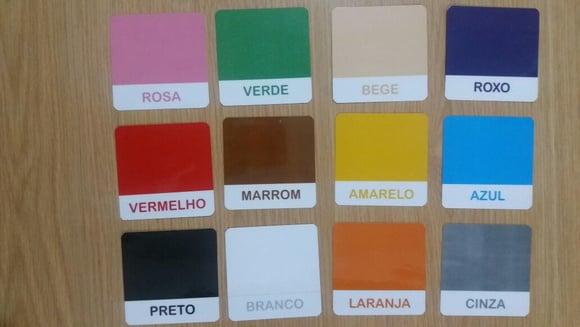 Kit 12 Flashcards Cores para Atividades Método Montessori