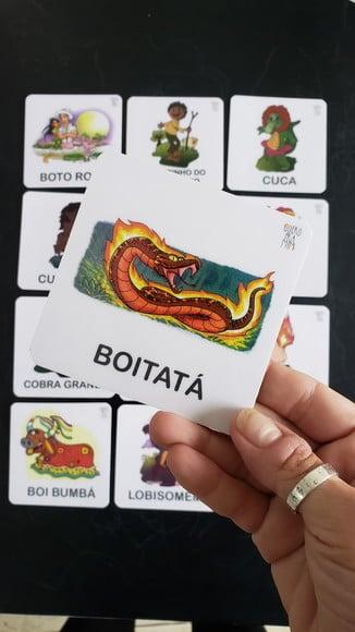 Kit 12 Flashcards Montessori Folclore Brasileiro, Frente/verso