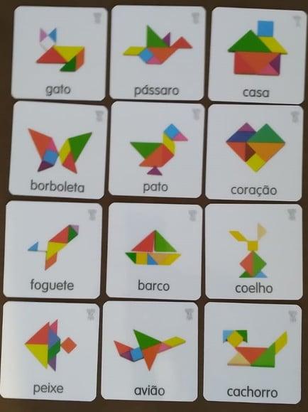 Kit 12 flashcards Tangram