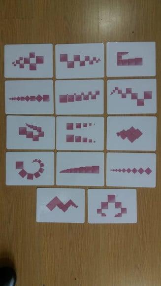 Kit 14 flashcards Extensão Torre Rosa material montessori