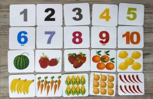 Kit 20 flashcards Jogo da Memória Números montessori