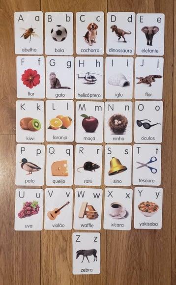 PDF com 26 Flashcards Letras Alfabeto Ilustrado Montessori - Arqu