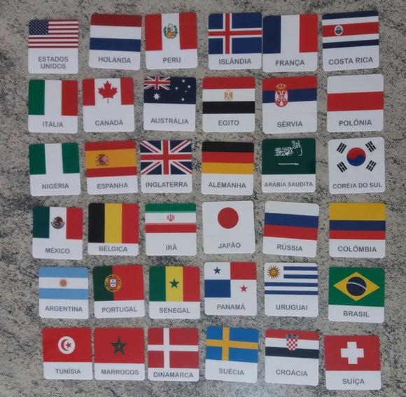 Kit 36 Flashcards Bandeiras de Países 1 Atividade Montessori