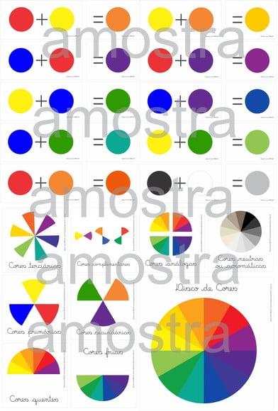 PDF com Flashcards de Teoria e Disco das Cores para Crianças - A