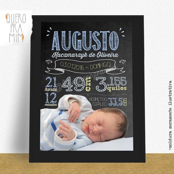Quadro dados nascimento do bebê A4