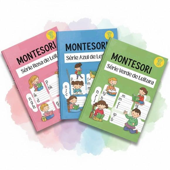 Séries de Leitura Montessori Rosa, Azul, Verde pdf Digital
