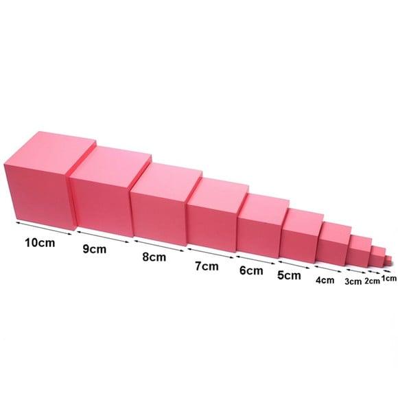 Torre Rosa Montessori Profissional Madeira 1-10cm