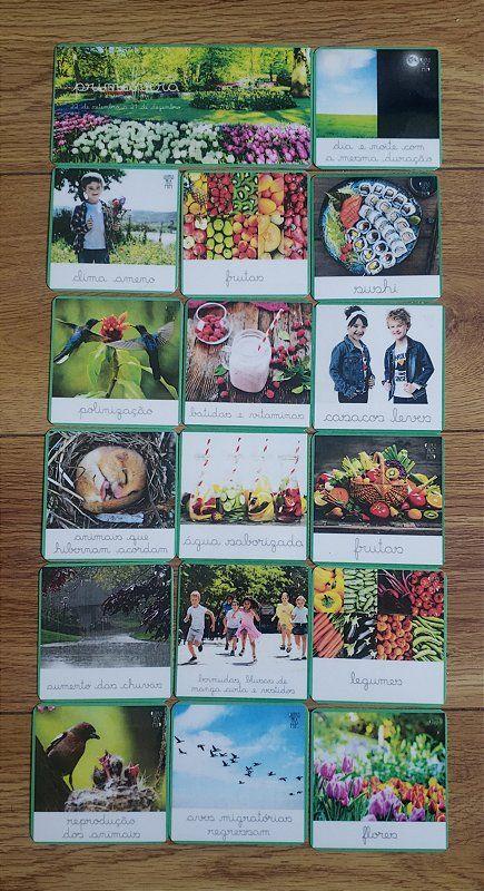 Kit 11 Flashcards Primavera - Estações do Ano - Montessori