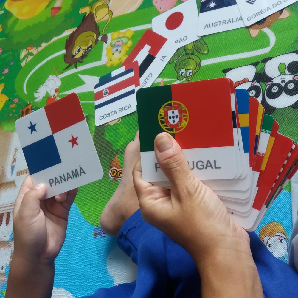 Kit 36 Flashcards Bandeiras de Países 1 Atividade Montessori
