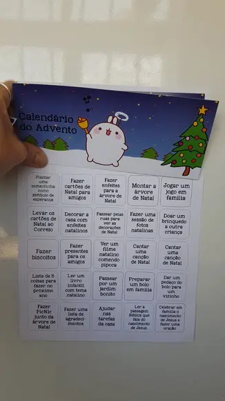 Calendário do Advento de Natal em Imã para Crianças A4