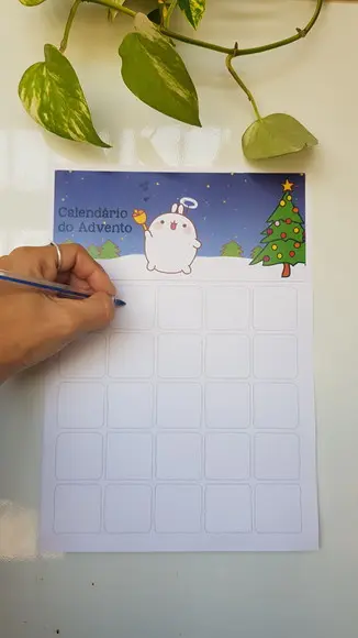 Calendário do Advento de Natal em Imã para Crianças A4