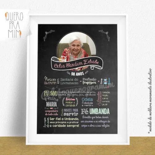 Chalkboard Personalizado Homenagem Dia da Avó / Avô A4