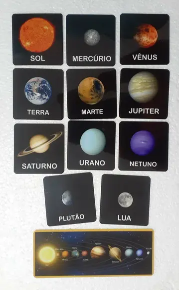 Combo 6 Kits em PDF de Flashcards Montessori Sistema Solar - pron
